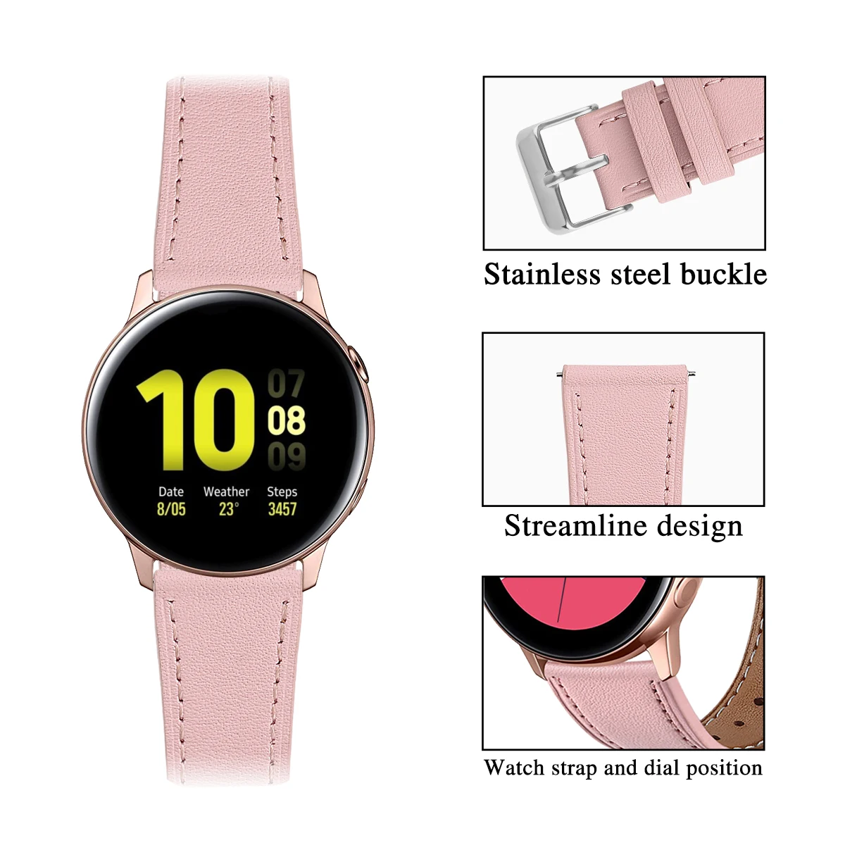 Для samsung Galaxy Watch Active 2 кожаный ремешок 20 мм высококлассный верхний слой из натуральной кожи дышащий сменный Браслет