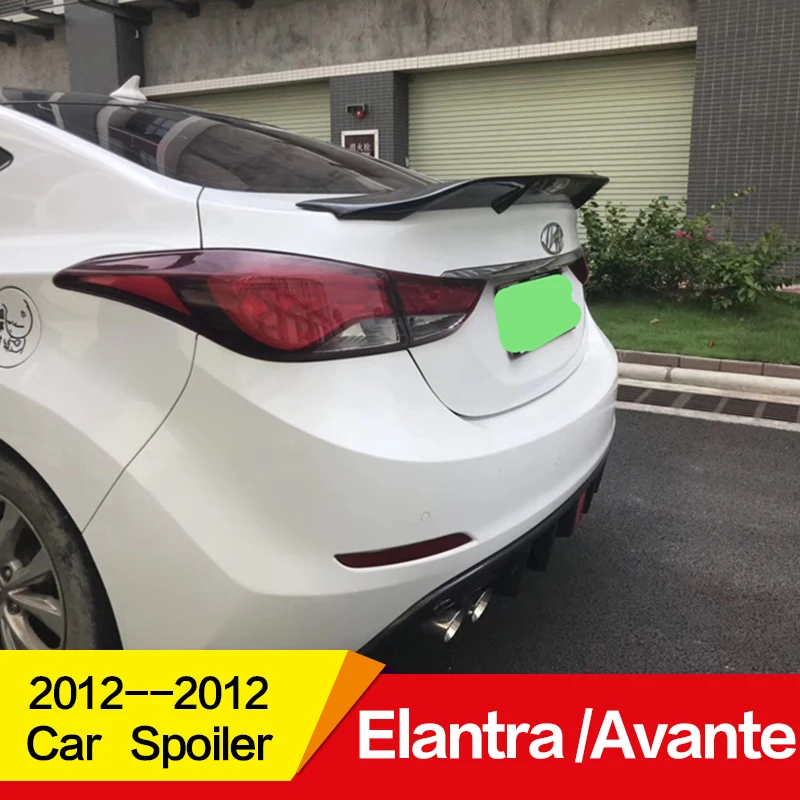 Используется для hyundai Elantra Avante спойлер 2012 13 14 15 16 лет Глянцевая углеродное волокно/FRP заднее крыло R стиль спортивные аксессуары