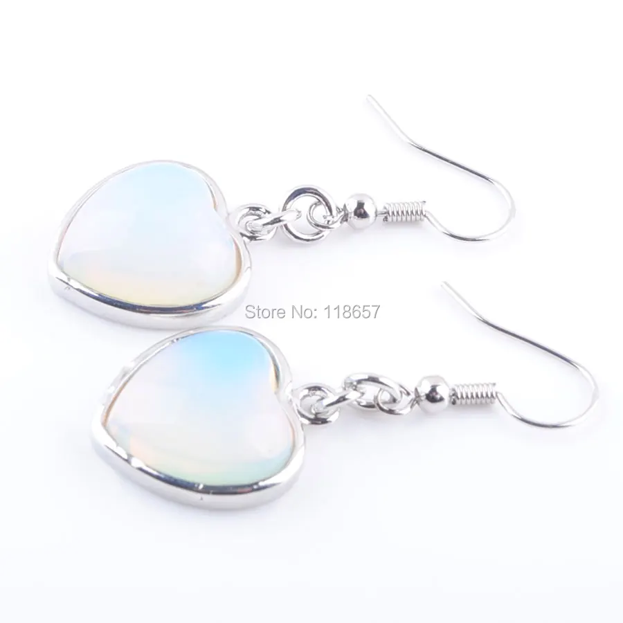 Бесплатная доставка натуральный белый опал сердце с драгоценным камнем из