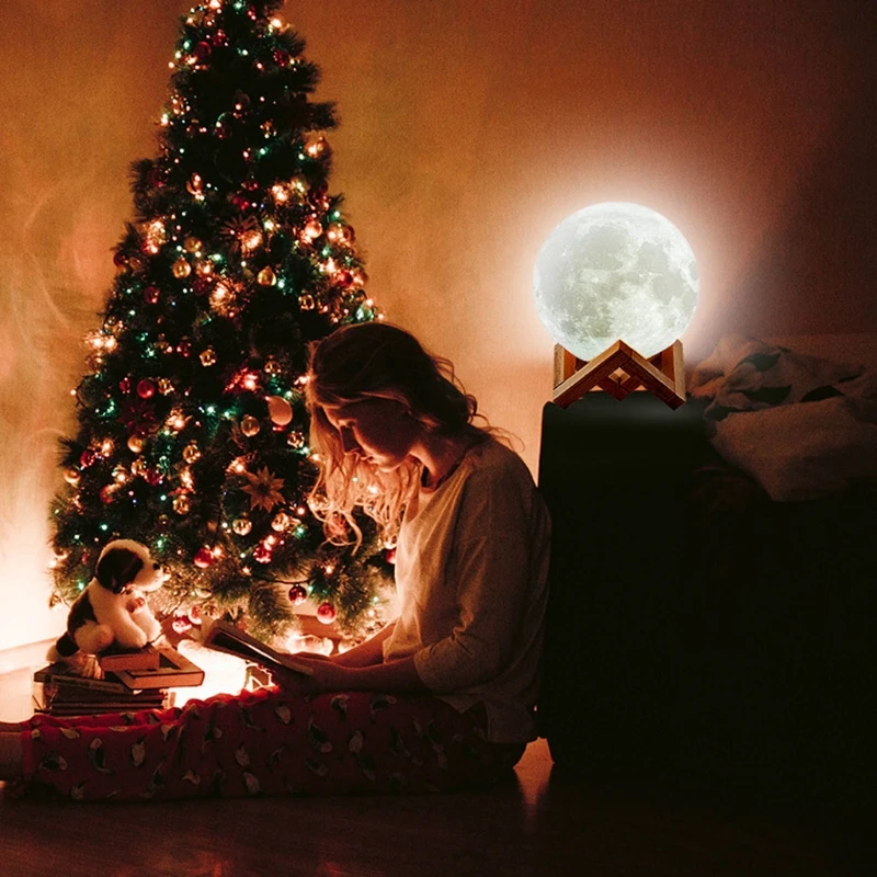 

LED Night Light 3D Print Moon Lamp Rechargeable Color Change 3D Light Touch Moon Lamp Children's Lights Night Lamp DXAD