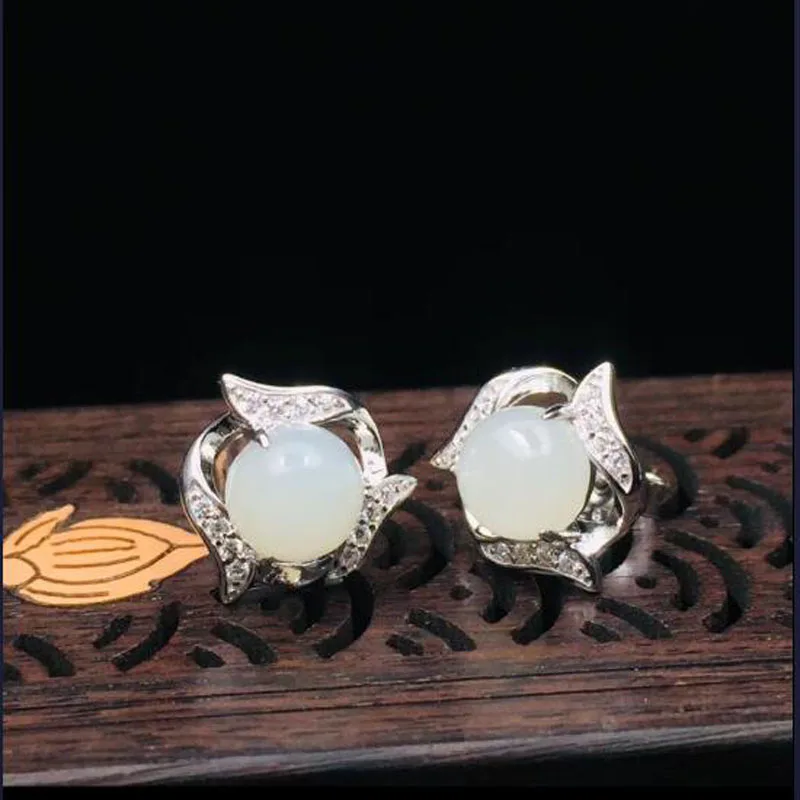 Женские серьги-гвоздики из серебра 925 пробы с цирконом | Украшения и аксессуары