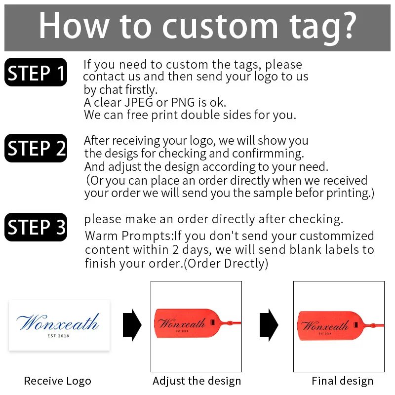 100 шт. изготовленный на заказ логотип бренда ценник пластиковые одноразовые