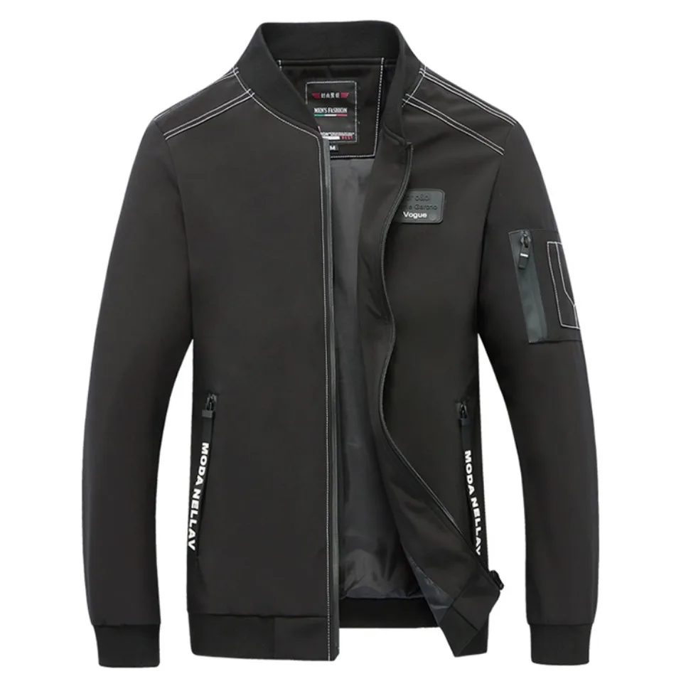 HCXY Для мужчин куртка Демисезонный Мода Марка Slim Fit пальто мужской Бейсбол Курточка бомбер Для мужчин пальто большие размеры 5XL