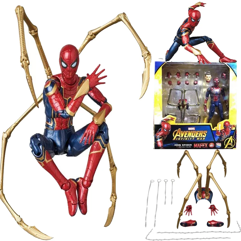 Новинка 2019 Мстители бесконечные войны Железный паук Человек Mafex 081 Spideman фигурка