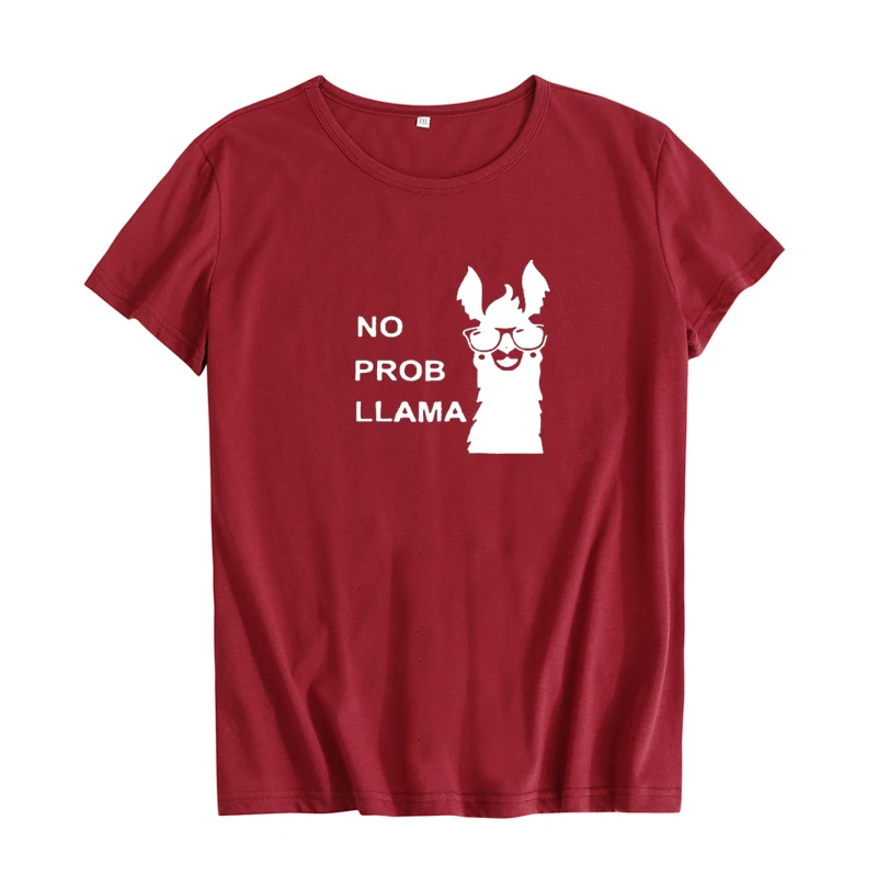 Забавная женская футболка Llama 2018 летняя с коротким рукавом и забавным мультяшным
