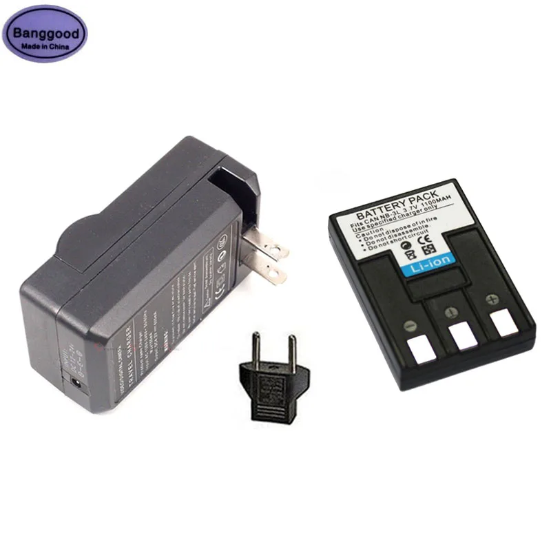 

3.7V 1100mAh NB-3L NB3L Camera Battery + AC Charger for Canon IXUS I5 IXUS 700 IXUS 750 IS IIS SD110 SD20 S700 PC1060 i2 30 IXY