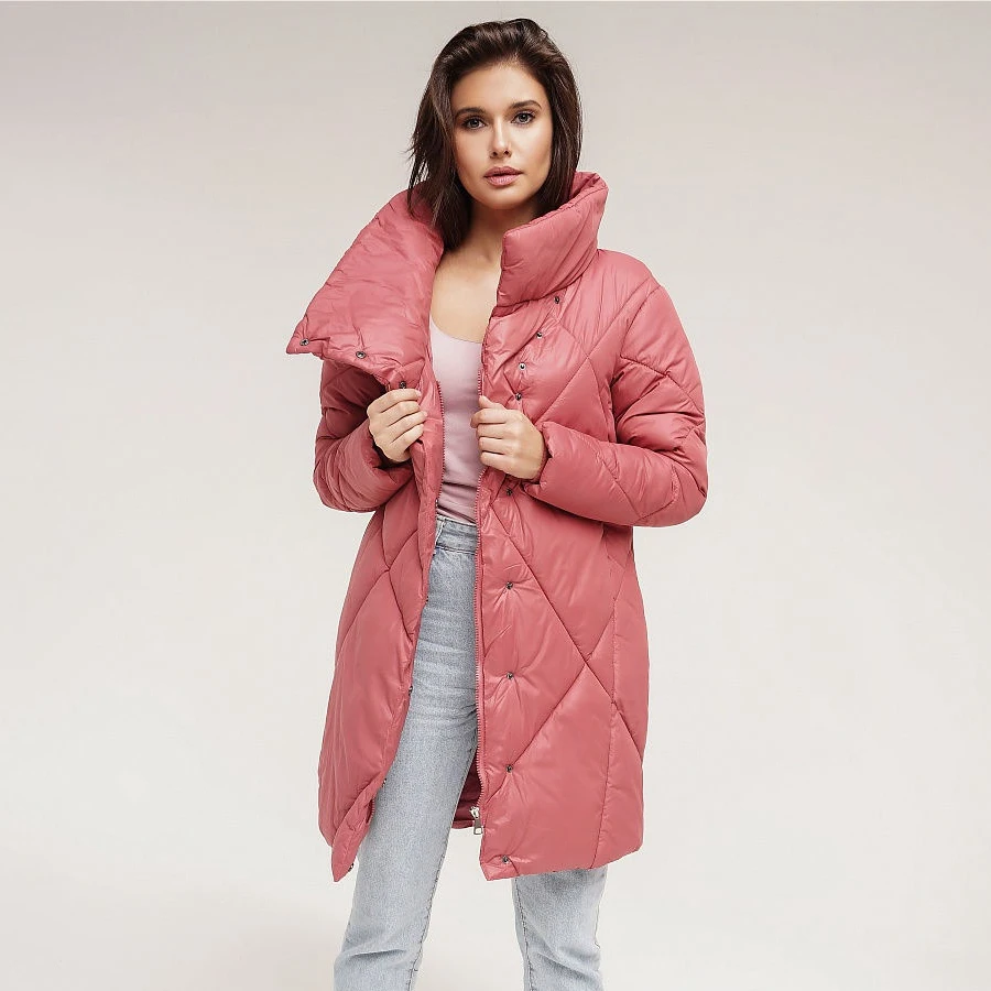 Новинка 2019 женский пуховик хлопок однотонный дизайн повседневное Свободное