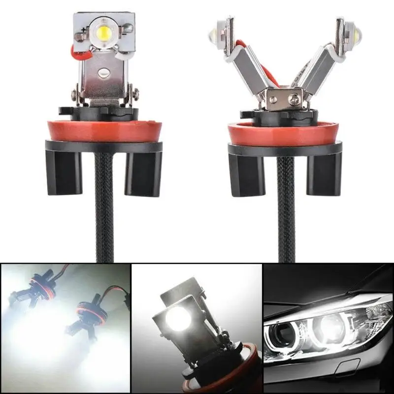 2X 40W H8 LED CREE Angel Eyes Halo Ring Bulbs For BMW E90 E92 E93 E60 E61 X5 X6 Z4 | Car Headlight Assembly