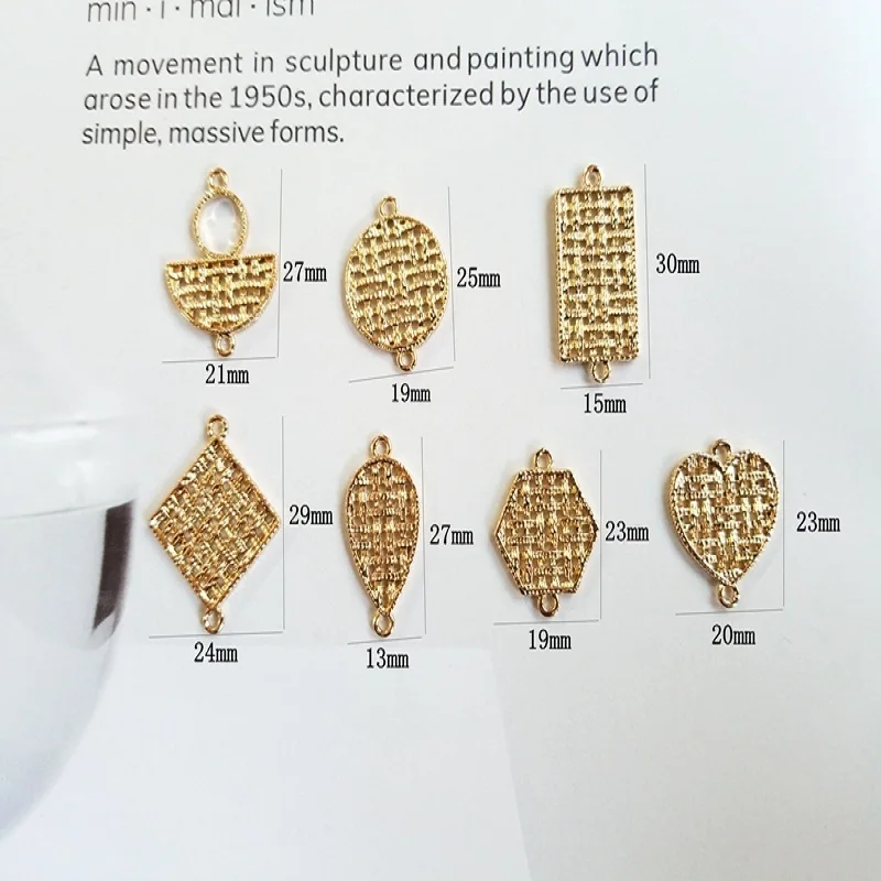 Diy earrings accessories copper alloy technology woven mesh homemade double hanging geometric pendant material | Украшения и