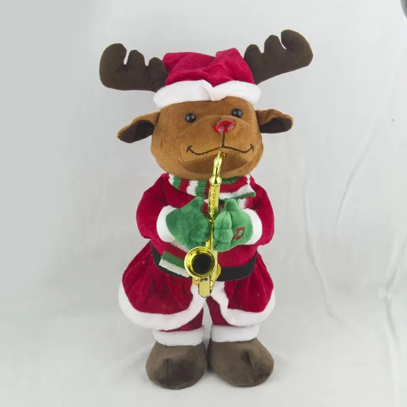 Электрическая Рождественская шляпа Санта-Клауса музыкальная Мягкая кукла