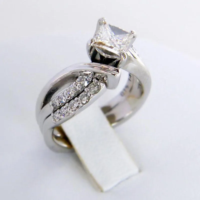 Роскошные серебряные цветные кольца для женщин свадебные Помолвочные