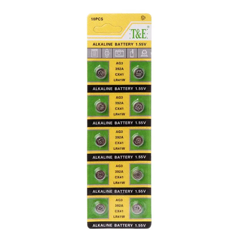 

Щелочная батарея AG3 1,55 V кнопочные батареи SR41 192 L736 384 SR41SW CX41 LR41 392