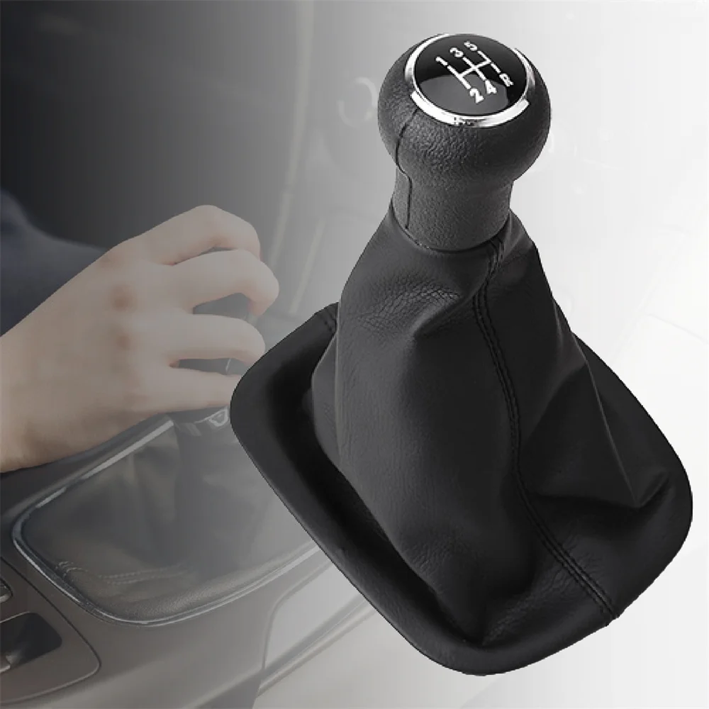 5/6 Speed Gear Shift Knob Lever Shifter Gaitor Boot Cover For Volkswagen PASSAT VW B5 3B 1996-2005 Black Leather Case | Автомобили и