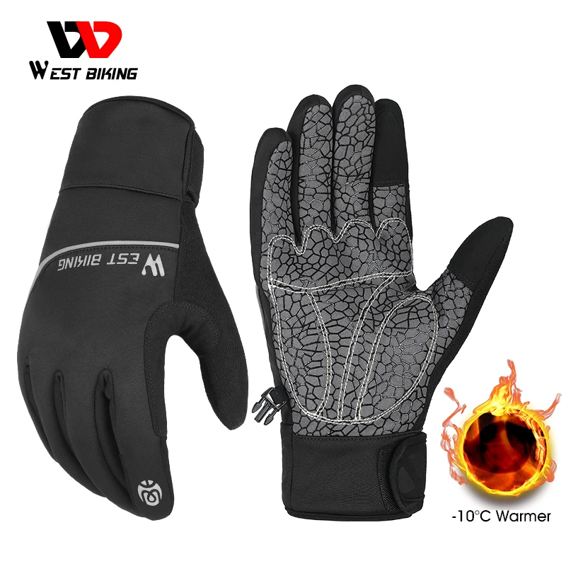 

WEST BIKING Winter Bike Gloves Thicken Warm Touch Screen Men Women Cycling Gloves Sport Running Ski MTB Bike Motorcycle Gloves