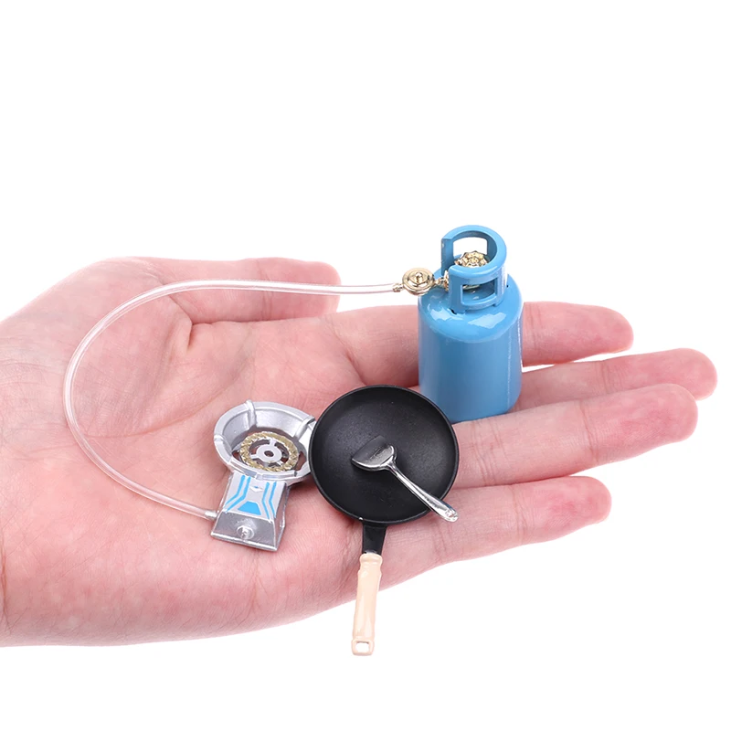 

1/12 Dollhouse Miniature Kitchen Alloy Gas Stove Tank Utensils Tool Toy For Kids