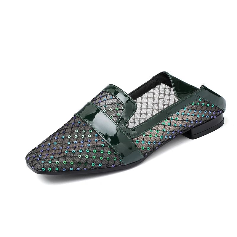 Женские туфли на низком каблуке FEDONAS элегантные сетчатые слипоны в стиле ретро