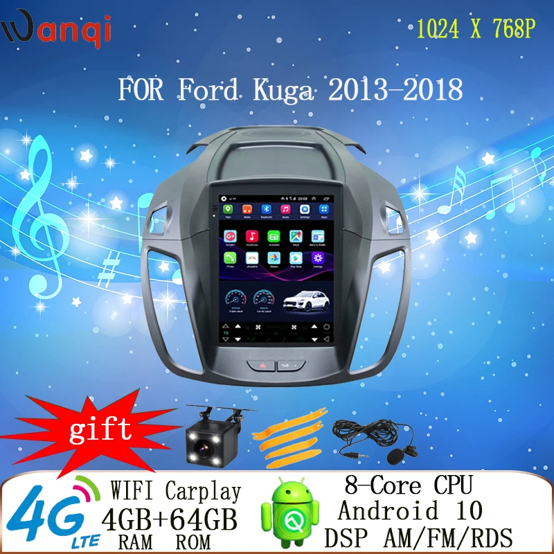 Online 9,7 Zoll Tesla Stil Android 10,0 Auto Multimedia Spielen GPS Navigation Für Ford Kuga 2013-2018 Vertikale Bildschirm Radio Audio