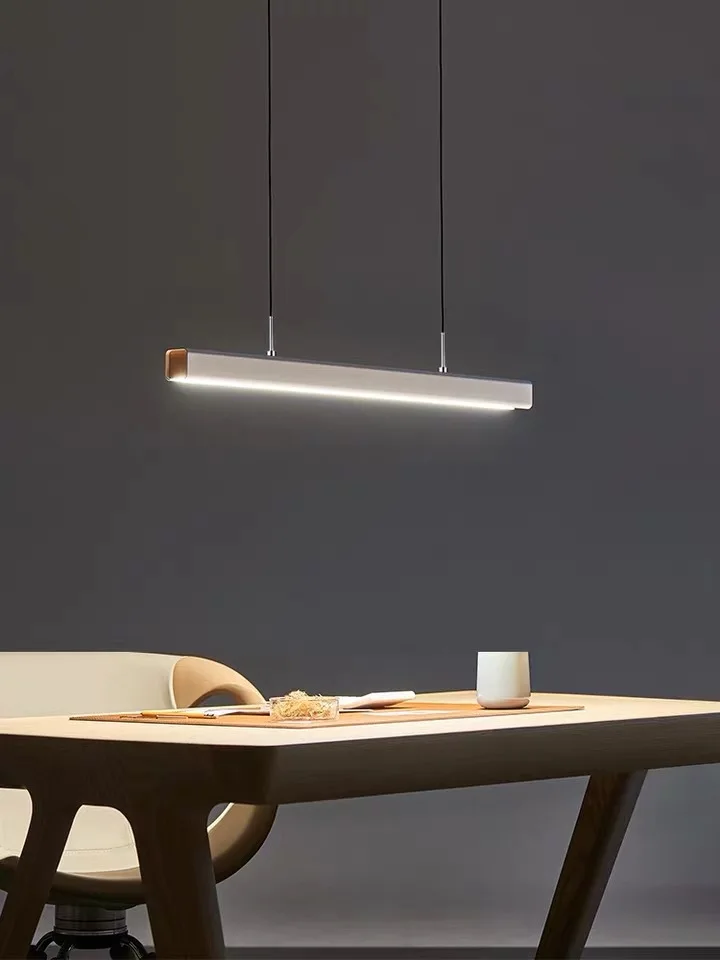 

Nordic Restaurant Chandelier Strip Led Creative Indoor Dining Room Bar Counter Modern Minimalist Atmosphere Office Lamps