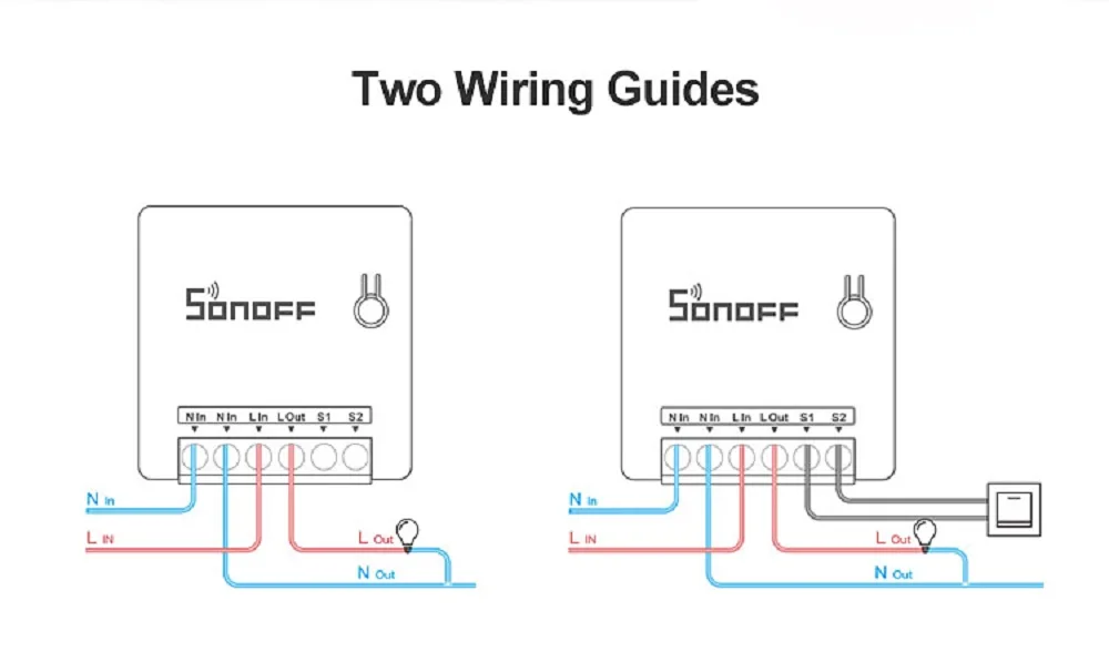 SONOFF Basic/мини двухсторонний Wifi умный переключатель маленькое приложение/LAN/голос/пульт дистанционного управления DIY Поддержка одного внешнего переключателя Google Home Alexa