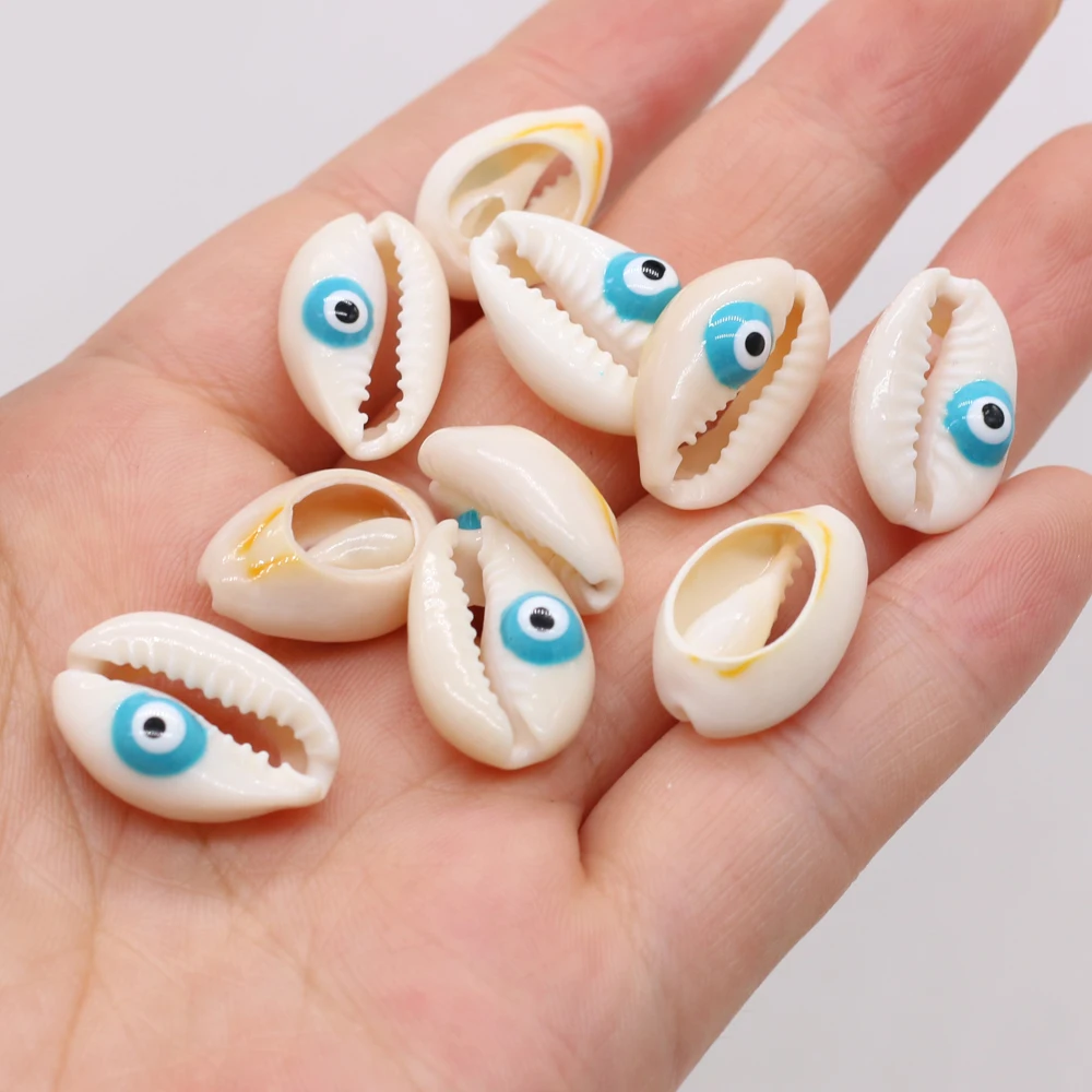 

Wholesale Colorful printing Evil eye Shell Beads Natural Shell Spacer beads for Tribal Jewelry Diy Necklace Bracelet Accessory