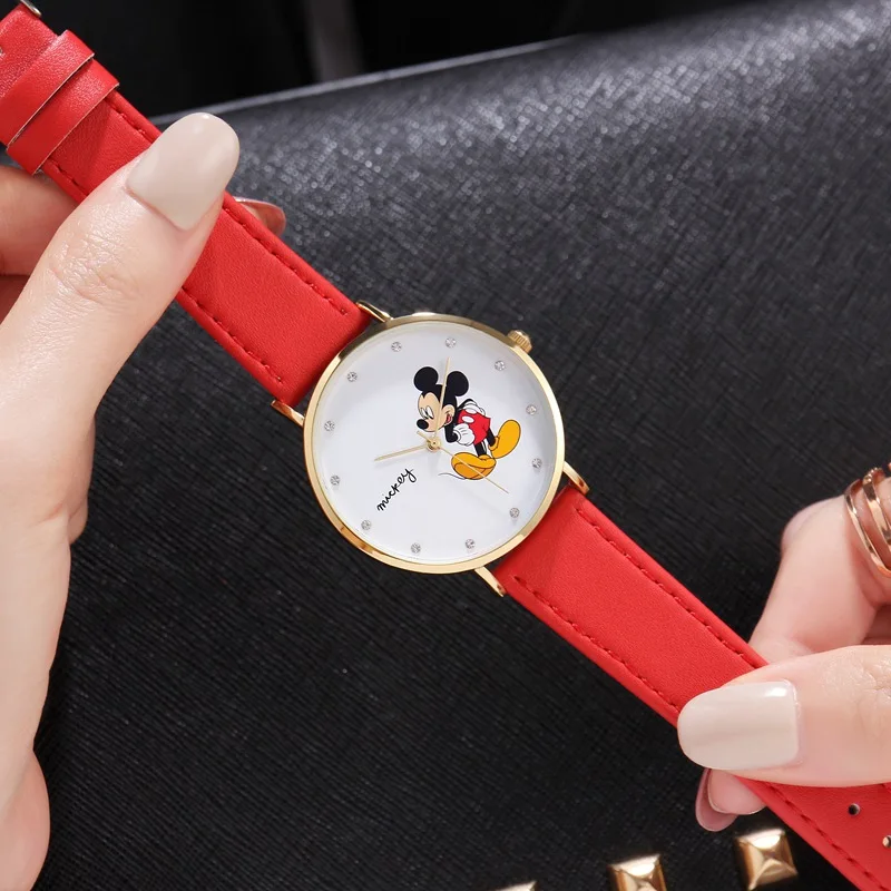 2020 новые часы disney Happiness Mickey mouse женские Роскошные блестящие стразы Женские Модные