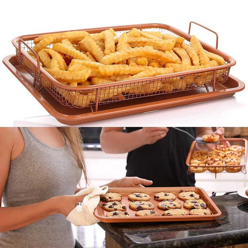 Антипригарный противень для выпечки воздушная фритюрница жарки пиццы фри крылья