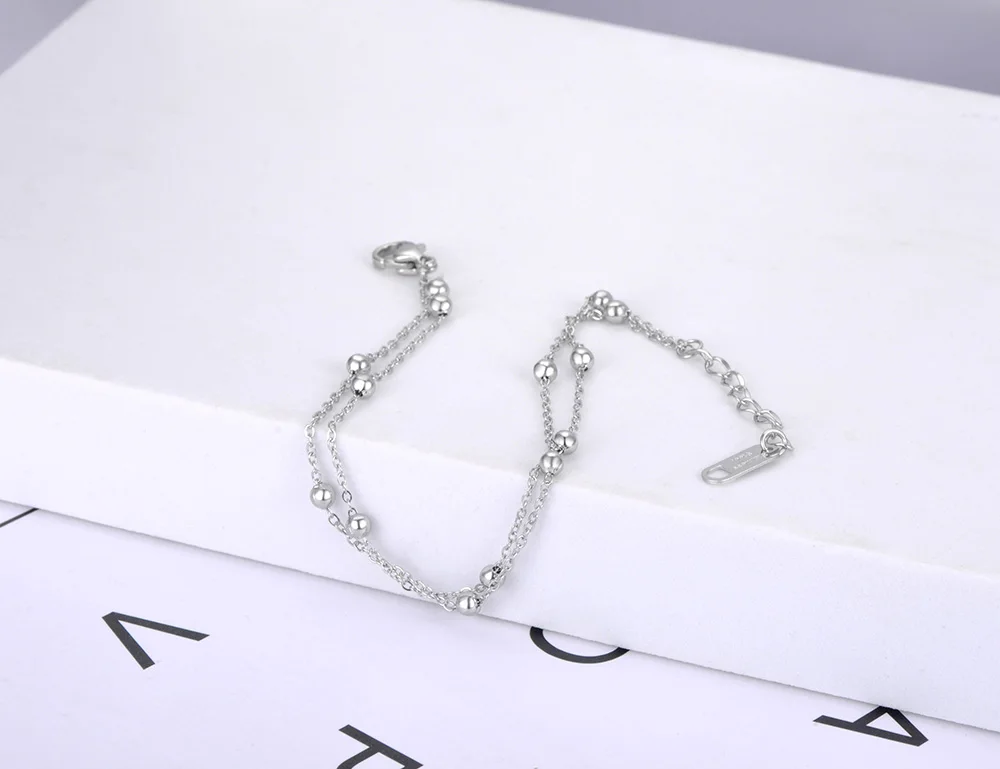 Женский двухслойный браслет Lokaer модный из нержавеющей стали цвета розового