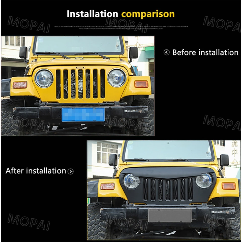 MOPAI гоночные грили для Jeep Wrangler TJ автомобиля Передняя решетка решетки для Jeep для Wrangler TJ 1997-2006 автомобильные аксессуары