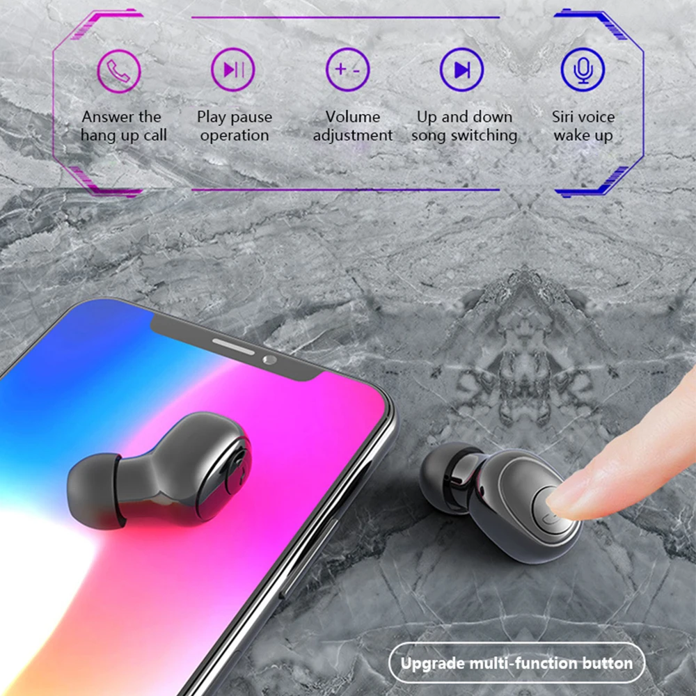 Willkey G6S Bluetooth 5.0 Headphones Intelligent Touch Control TWS Wireless Earphone High Capacity Battery Headset for All Phone |