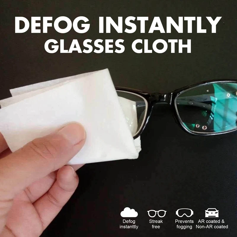 

10 Pcs Reusable Anti-Fog Wipes Glasses Pre-moistened Antifog Lens Cloth Defogger Eyeglass Wipe Prevent Fogging for Glasses