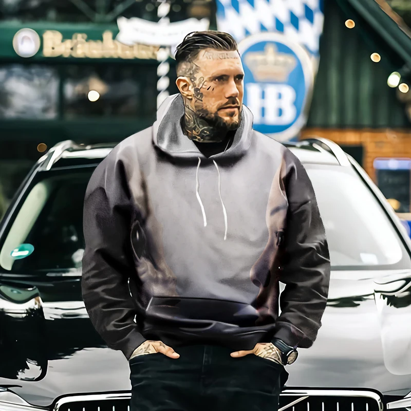 Мужская толстовка с 3D принтом черепа и ужасов модная уличная трендовая