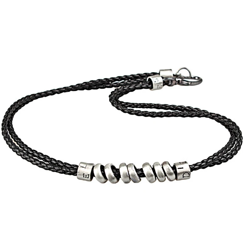 Кожаный чокер в стиле панк мужское ожерелье с магнитной пряжкой черное колье