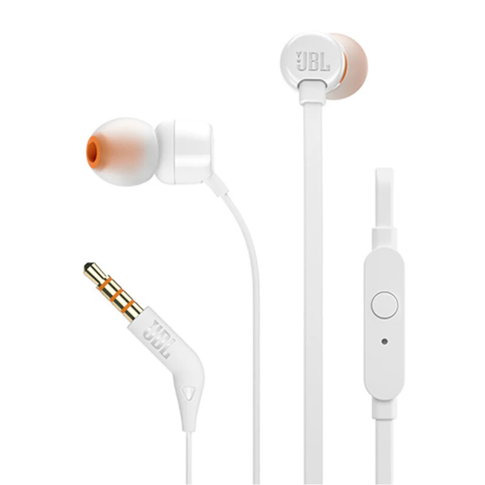 JBL T110 проводные наушники вкладыши регулятор баса спортивные гарнитура с