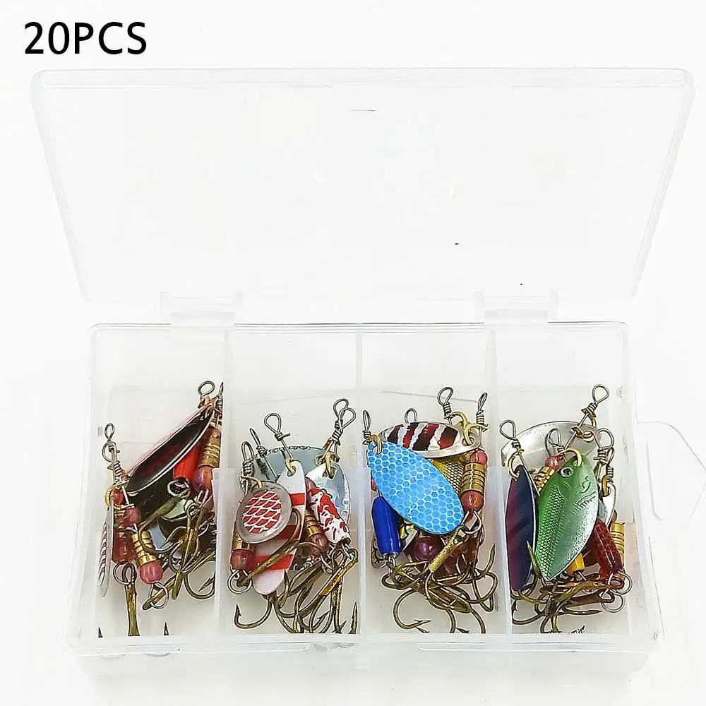 

1 Box Metal Sequin Fishing Lures Bionic Bait Sinking Crankbait Rotatable Outdoor