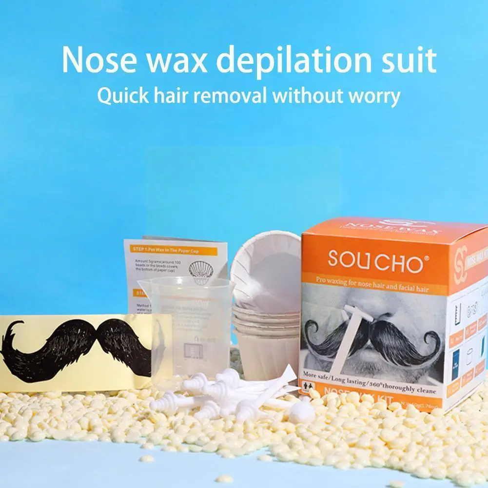Paper Free Nose Hair Wax Bean Cleaning Wax Kit 50g Trimmer Hot Kit Cleaning N7a8 Wax B9a0