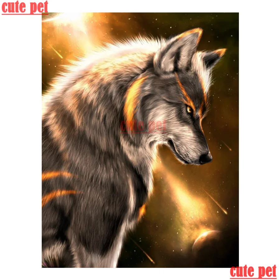 Милый ПЭТ 5d алмазная картина животное волк ручной работы diy головоломка полный