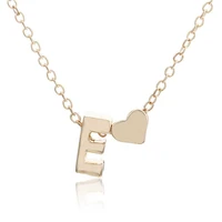 cubic zircon alphabet pendants silver color copper mini a z letter pendant heart pendant necklace shinning jewelry