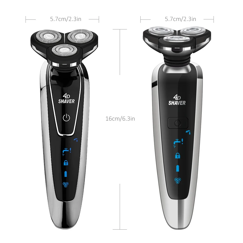 электро Мужская бритва для бороды сухой и влажный Электрическая триммер станки