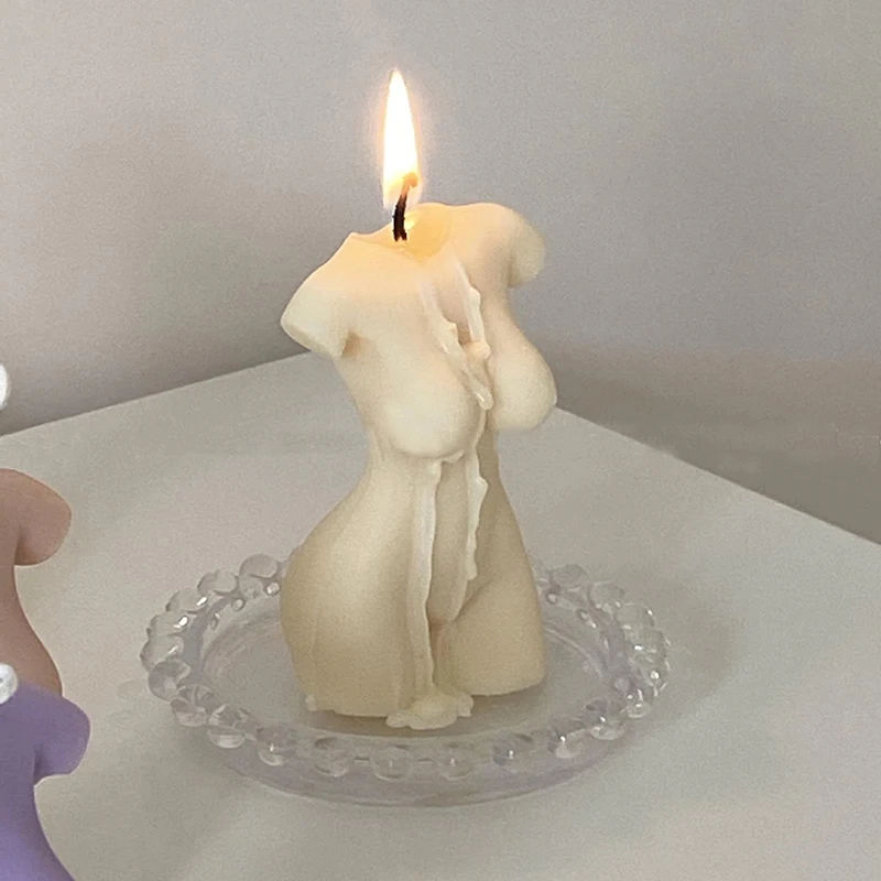 Женская Свеча для тела Женский торс форма 3D голая свеча восковая статуя объемное