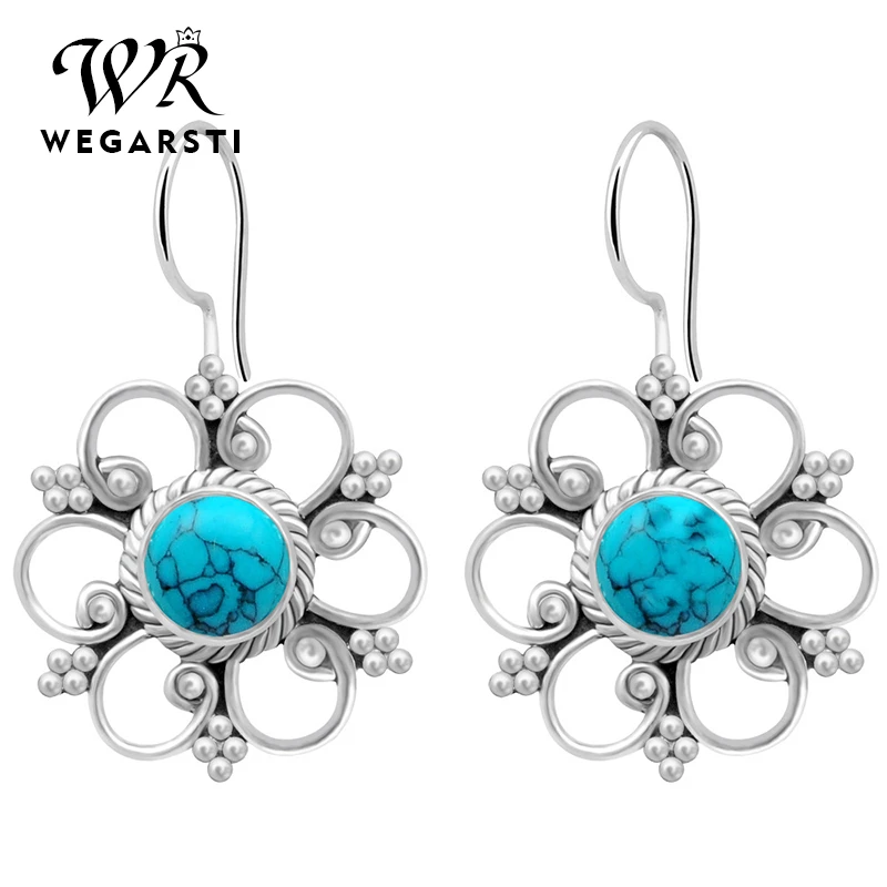 Женские серьги из серебра 935 пробы в богемном стиле|Серьги-подвески| |