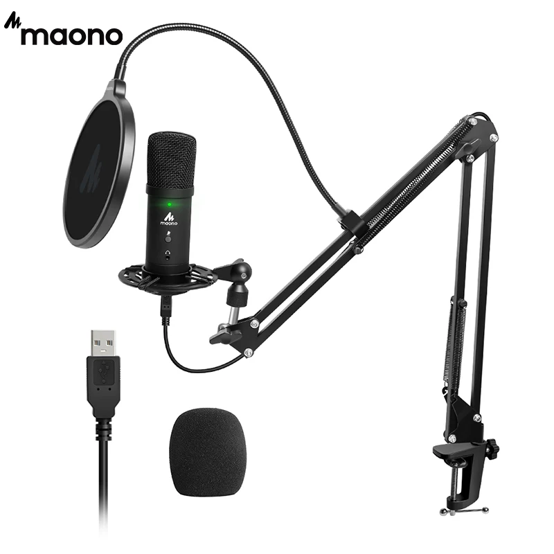 Профессиональный конденсаторный микрофон MAONO USB для компьютера с кнопкой