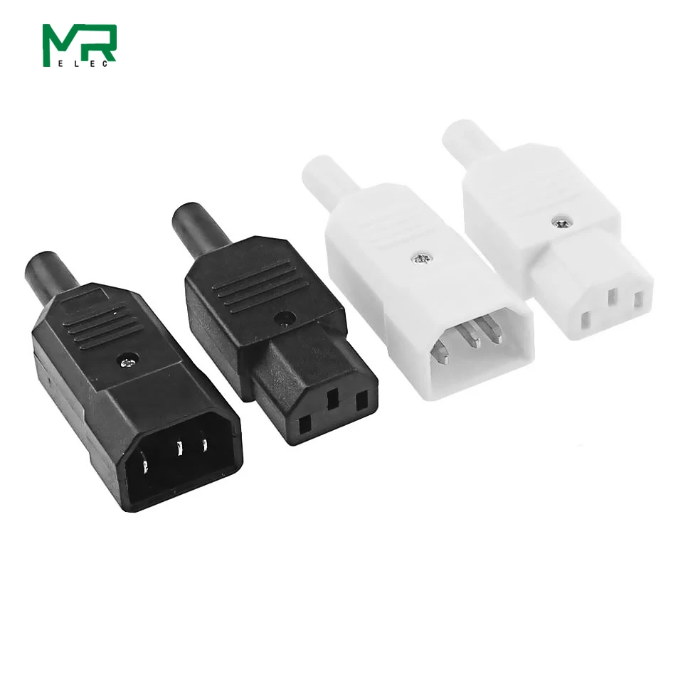 Прямая Кабельная вилка IEC 10A 250 В многоразовый разъем C13 C14 питания 3 контактный