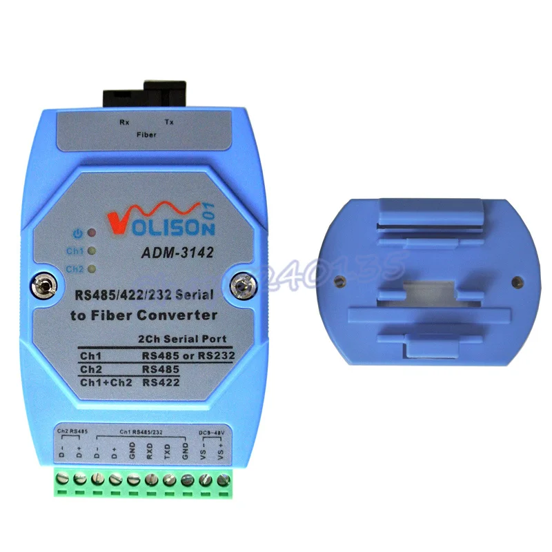 ADM-3142 промышленный двухсторонний волоконный конвертер Modbus RS485 PLC 485 light cat в