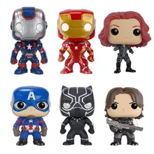 Marvels Avengers 10cm Super Hero Iron Man Figure Toys Captain America 3 Civil War Black Widow Panther Model