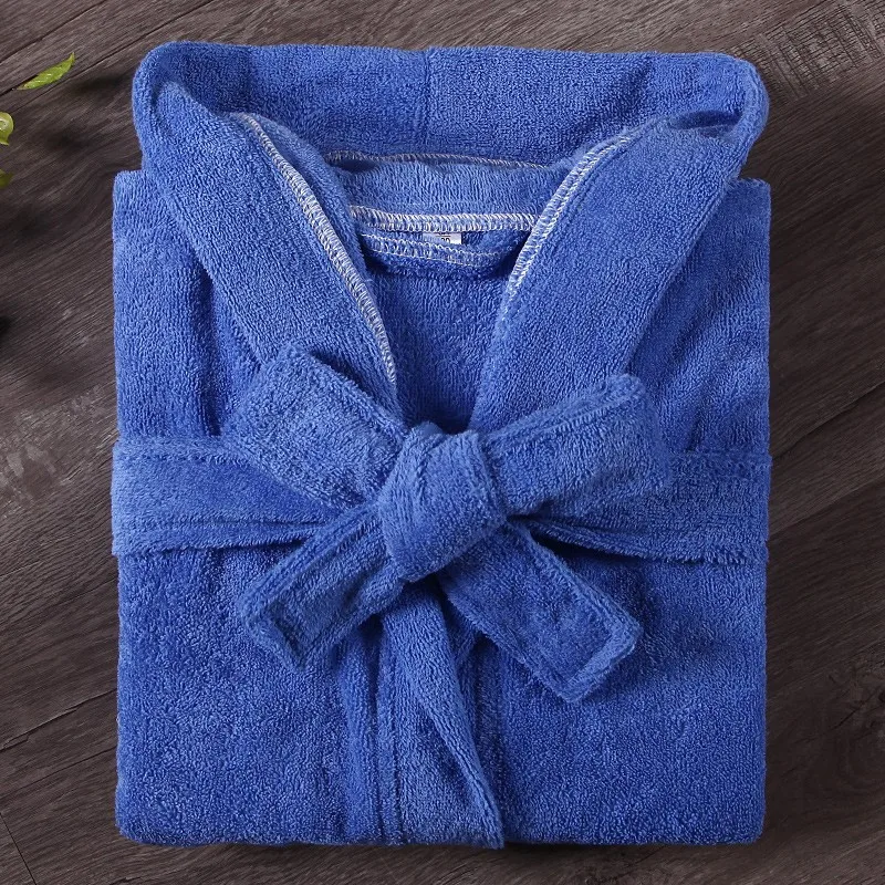 

Casual Children Kimono Robe Sleepwear Cotton Hooded Solid Nightwear Intimate Lingerie Long Sleeve Autumn New Bathrobe Gown