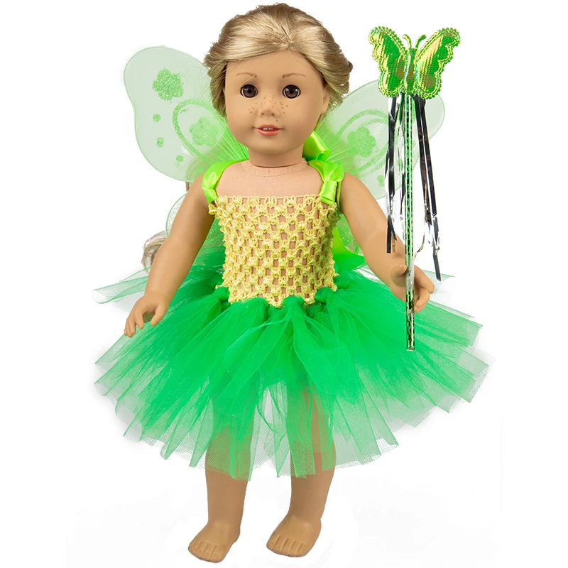 

40 см Кукла одежда для малышей куклы платье с вышитыми бабочками Набор для 18-дюймовой куклы девушки платье Корона волшебная палочка аксессуа...