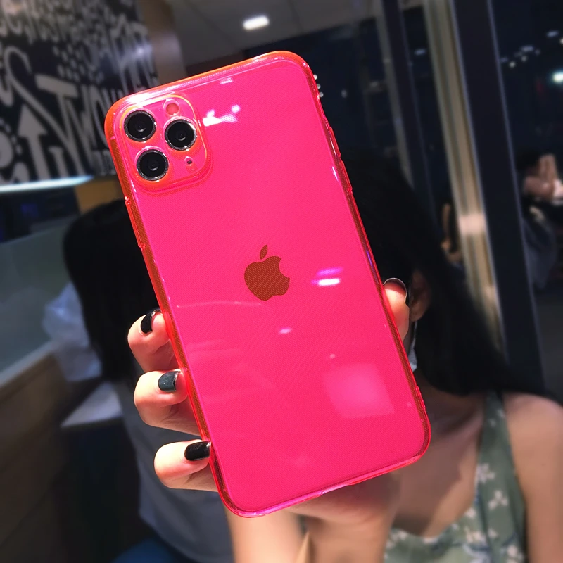 Чехол SUYACS неоновый флуоресцентный для iPhone 12 Pro 11 Max XR XS X 7 8 Plus XS|Бамперы| |