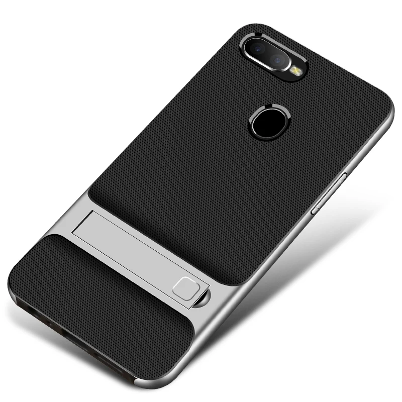 Royce Silver Чехол для мобильного телефона, чехол для OPPO F7 F9 Pro, мягкий 3D стенд, 360 Защитный Гибридный Силиконовый чехол для телефона OPPOF7 OPPOF9 F9Pro, милая сумка - Цвет: Royce Silver
