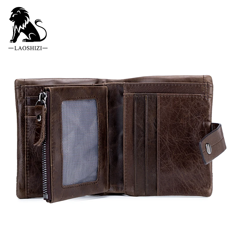 Мужской кошелек Three flod из натуральной кожи многофункциональный воловьей на