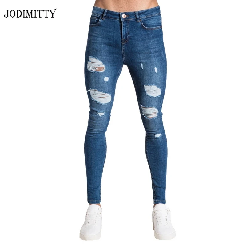 Jodimitty 2020 новые модные уличные Мужские джинсы Рваные дизайнерские узкие джинсовые